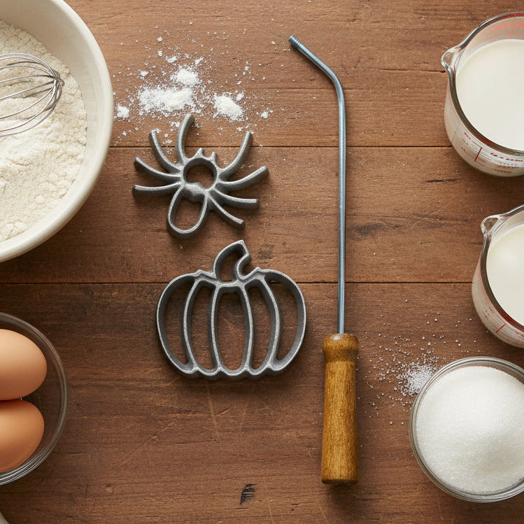 Rosette Bunuelos Mold Set with Handle, Halloween Set Rosette Irons from Kitchen Supply