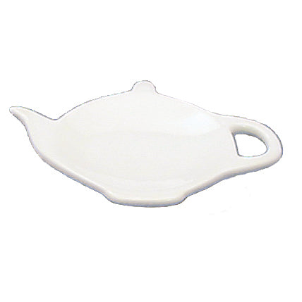 Soporte para bolsitas de té / reposacucharas de porcelana blanca 