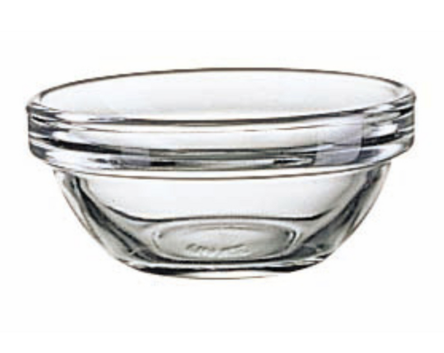 Stackable Glass Bowls 4 Inch Diameter, Set of 6