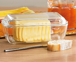 1/2 Pound Butter Dish, Glass 2-Piece