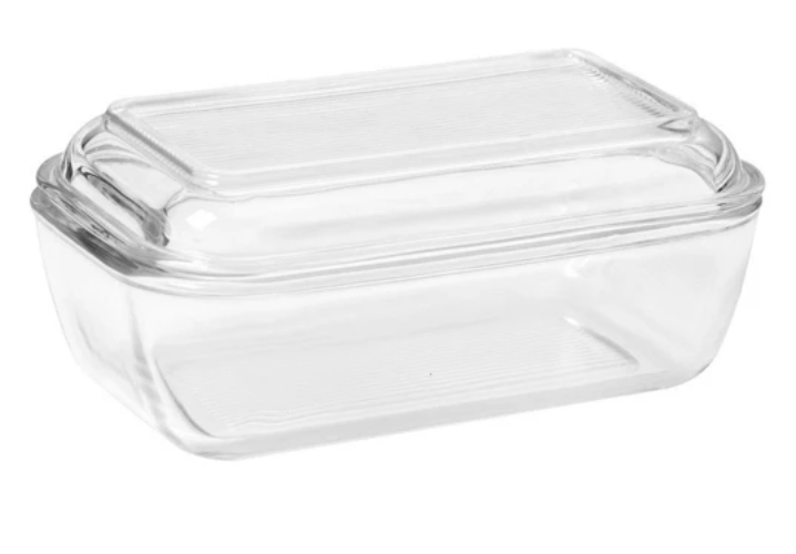 1/2 Pound Butter Dish, Glass 2-Piece