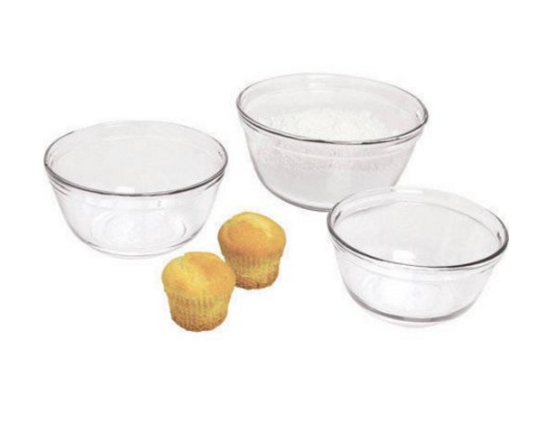 Glass Mixing Bowls Ovenproof, Set of 3